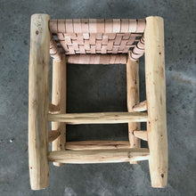 Load image into Gallery viewer, AB Moroccan Leather Woven Stool