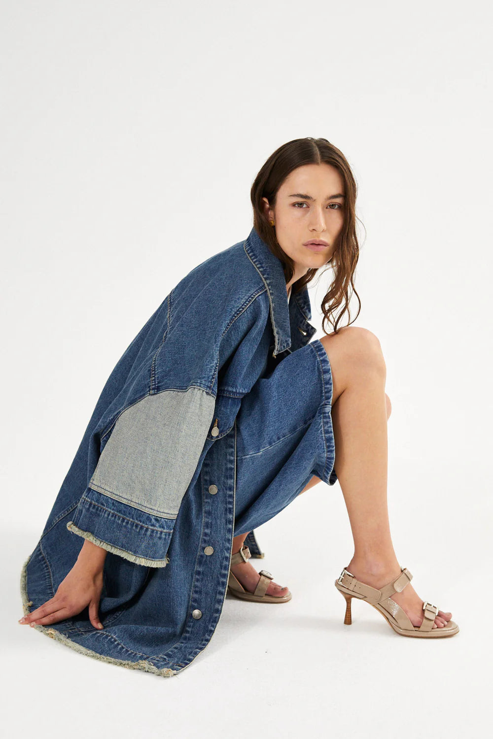 Oversized Denim Kimono Jacket