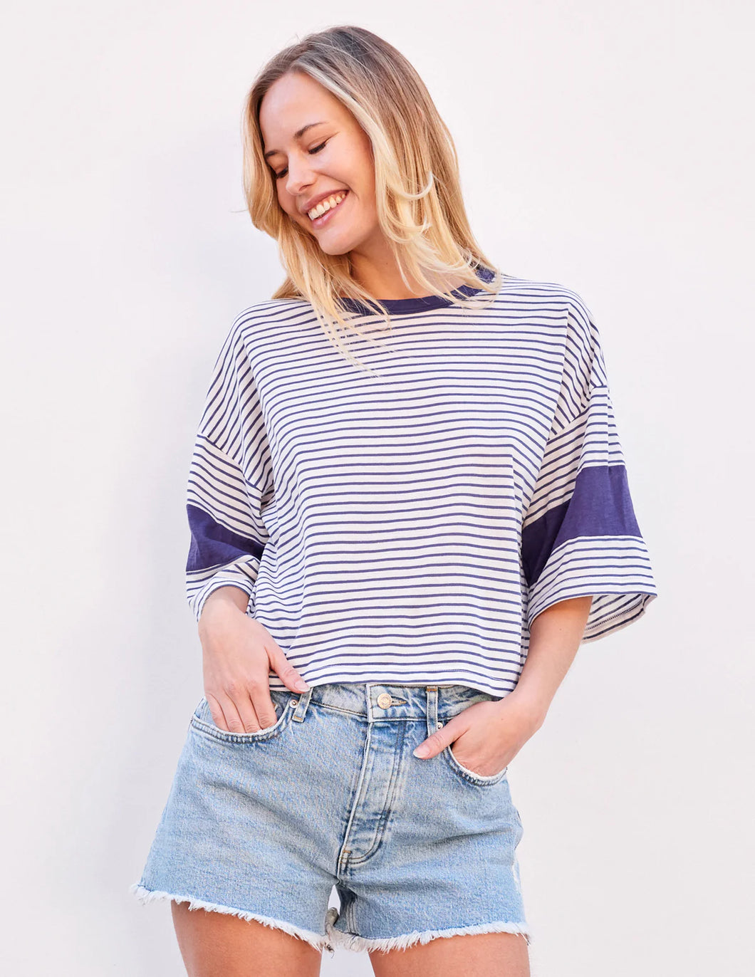 Sundry Stripe Boxy Tee