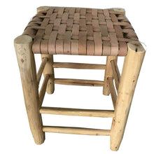 Load image into Gallery viewer, AB Moroccan Leather Woven Stool
